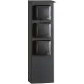 LCD Stopcontactenblok, 3-voudig, aluminium, roestvrij staal, grafiet 016, zwart, Roestvrij staal