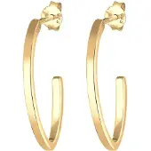 Elli Oorbellen oorring ovaal geo basic trend 925 zilver verguld