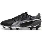 Puma King Match Gras / Kunstgras Voetbalschoenen (MG) Kids Zwart Wit Grijs