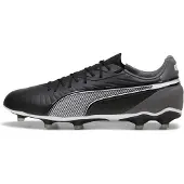 Puma King Match Gras / Kunstgras Voetbalschoenen (MG) Zwart Wit Grijs