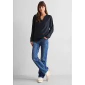 Cecil Dames Blouse in effen kleur - Blauw - XXL