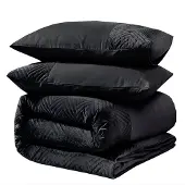 Sleeptime dekbedovertrek Crossline Velvet - zwart - microvezel - 140x220