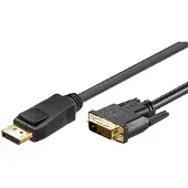 Goobay 1 m DisplayPort/DVI-D adapterkabel [vergulde contacten, Displayport met vergrendeling]
