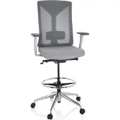 Hjh OFFICE HALIFAX WORK - Werkstoel / werkkruk/ verhoogde bureaustoel Grijs