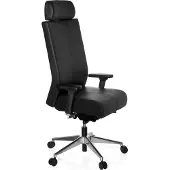 Hjh OFFICE PRO-TEC XXL Leder - Professionele bureaustoel Zwart