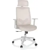 Hjh OFFICE Bureaustoel / draaistoel MIKEO W Netstof / Stof beige