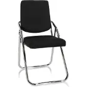 Hjh OFFICE Vergaderstoel / bezoekersstoel ESTO PU Stof zwart