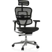 Hjh OFFICE Bureaustoel / directiestoel ERGOHUMAN GEN2 zitting leder / rugleuning netbespanning zwart