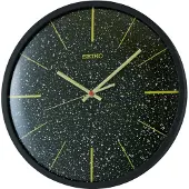 Seiko QXA828K quartz wandklok met langzame gang, zwart/goudkleurig