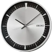 Seiko QXA840S quartz wandklok met stille gang, zilverkleurig/zwart