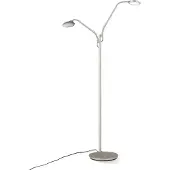Orion LED-vloerlamp Cobra, dimbaar, alu / grijs / zink, Woon-/ Eetkamer, metaal, Modern, LED vloerlamp