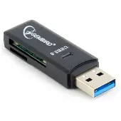 Gembird USB Cardreader met USB-A connector en 2 kaartsleuven - voor (Micro) SD/MMC/TF - USB3.0