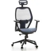 Hjh OFFICE AIR-PORT | Achterkant mesh | Zitting mesh - Professionele bureaustoel Blauw
