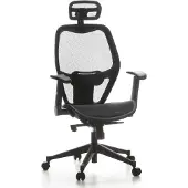 Hjh OFFICE AIR-PORT | Achterkant mesh | Zitting mesh - Professionele bureaustoel Zwart