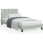 vidaXL Bedframe zonder matras "Hanko", lichtgrijs, 100x200 cm, fluweel