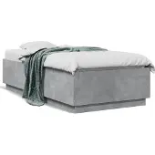 vidaXL Bedframe bewerkt hout betongrijs 100x200 cm