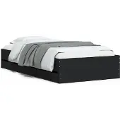 vidaXL Bedframe met lades bewerkt hout zwart 90x200 cm