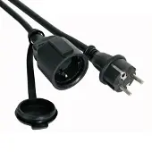 Perel EC10R15-G - Kabel - Geaarde stekkers (F type) - Zwart