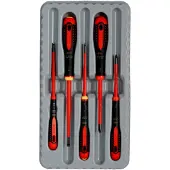 Bahco Schroevendraaierset ERGO | geïsoleerd | VDE | driecomponentengreep | smal blad | gleuf | Phillips - 5-delig - BE-9881SL