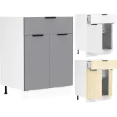 VCM Fasola keuken onderkast 60 cm 2 deuren, 1 lade eik decor, wit.