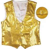 Finidi Mooi gouden pailletten vestje voor mannen M