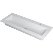 Ink Wastafel Kraft Polystone 2 Kraangaten 120 cm Mat Wit