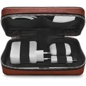 WOOLNUT Leather Tech Organizer Opbergtas Bruin