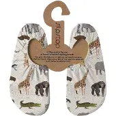 SLIPSTOP Kongo kinder schoenen met wilde dieren wit maat 30/32
