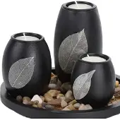 Relaxdays Porte-bougies met chauffe-plat (19,5 x 19,5 x 13,5 cm)