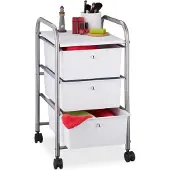 Relaxdays badkamer trolley kunststof - keukentrolley - opbergtrolley - kappers trolley - zilver
