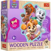 Trefl PAW Patrol houten puzzel 50 stukjes - educatief kinderspel.