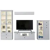 Trendteam Woonkamer, wandmeubel, BrandsonBaxter, wit decor, 331 x 196 x 41 cm