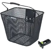 Basil Bilbao - Afneembare fietsmand - Staal - Zwart - Incl. stuurpenhouder - In hoogte verstelbaar - Comfortabel hengsel