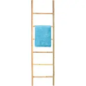 MSV Handdoekrek Bamboe - Vrijstaand - 6 Niveaus - Bamboe - Naturel - 50x190x5cm