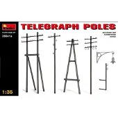 MiniArt Modelbouwpakket Militaire voertuigen - 35541A Telegraph Poles Plastic - 1:35 - Modelbouw