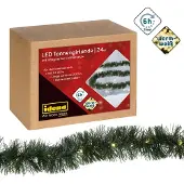 Idena 31345 Tannengirlande 24er LED Lichterkette grün 2,2 m