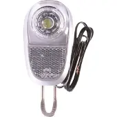 Simson LED voorvorklamp - Naafdynamo - 35 Lux - Zwart/Zilver - Voorvorkmontage