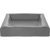 Bia bed kunstleer hoes hondenmand grijs 85x70x15cm