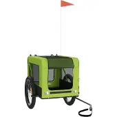 vidaXL Hondenfietstrailer oxford stof en ijzer groen en zwart