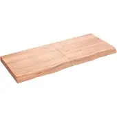 vidaXL Wastafelblad 120x50x(2-6) cm behandeld massief hout lichtbruin