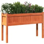 vidaXL Plantenbak met poten 110x31x70 cm grenenhout wasbruin