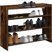 vidaXL Schoenenrek 80x25x62 cm bewerkt hout gerookt eikenkleurig