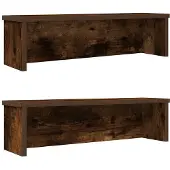 vidaXL Keukenrekken stapelbaar 2 st 60x15x16 cm gerookt eikenkleurig
