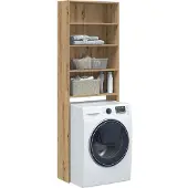 vidaXL Wasmachinekast 64x24x190 cm artisanaal eikenkleur