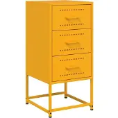 vidaXL Nachtkastje 36x39x78 cm staal mosterdgeel