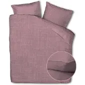 Zo! Home Dekbedovertrek Lino Wine Red - 100% Katoen - 140 x 200/220 cm
