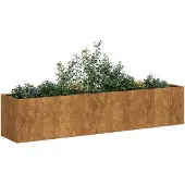 vidaXL Plantenbak roestig 200x40x40 cm weervast staal