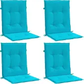vidaXL Stoelkussens 4 st lage rug stof turquoise