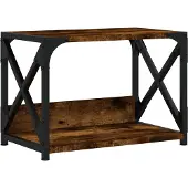 vidaXL Printerstandaard 44x26x31,5 cm bewerkt hout gerookt eikenkleur