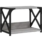 vidaXL Printerstandaard 44x26x31,5 cm bewerkt hout grijs sonoma eiken